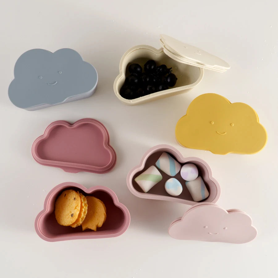 Silicone Baby Snack Box Kids Solid Color Silicone Food Box Baby Portable Feeding Food Baby Snack Container With Lid Baby Stuff