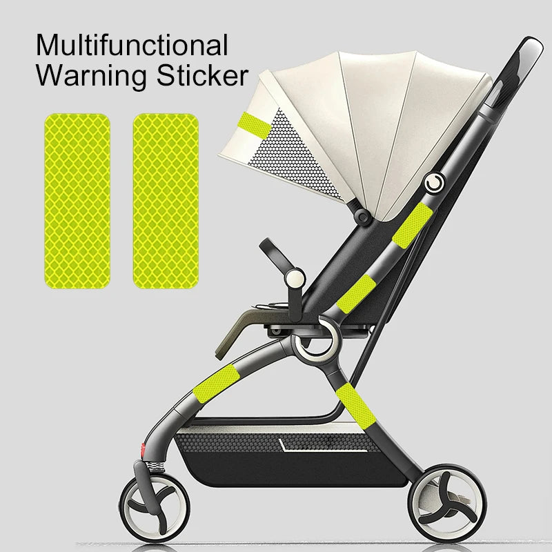 10PCS baby stroller anti-collision reflective patch bicycle night light patch safety warning patch multiple uses