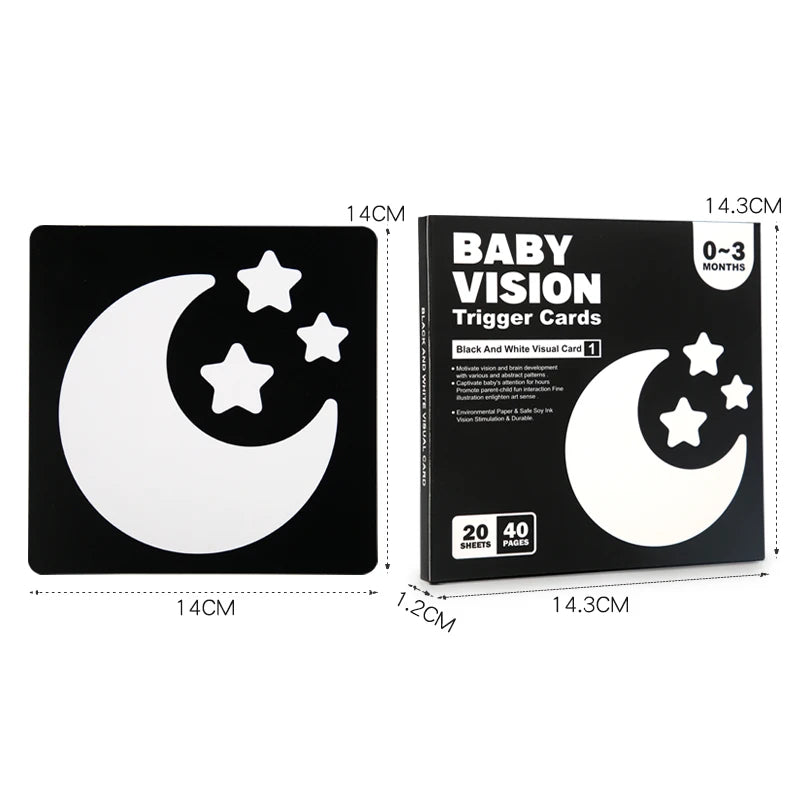 Baby Visual Stimulation Cards Montessori High Contrast Flash Card Infant Gift For Children Cognition Toy