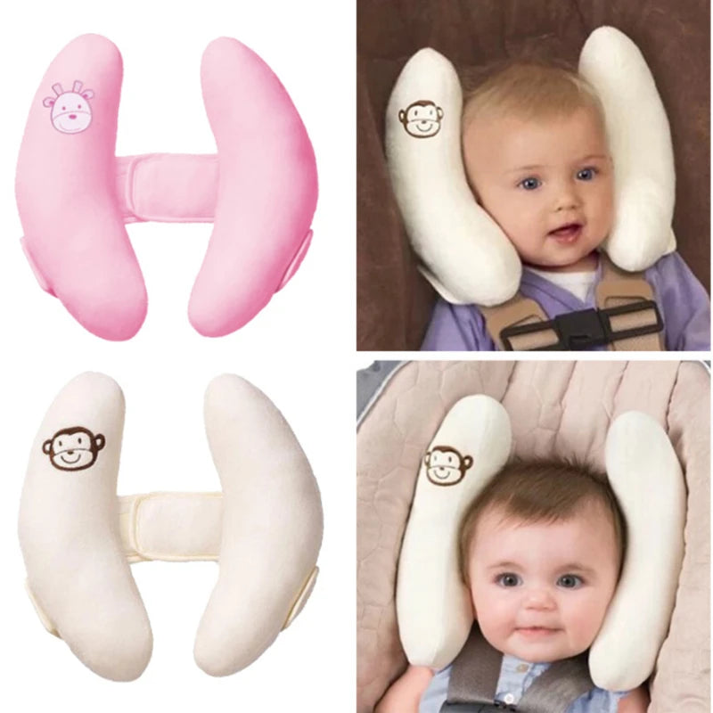 Infant Stroller Neck Pillow Banana Car Seat Head Protector Pillow, Baby Stroller Sleeping Neck Support Pillow, Cartoon Flower