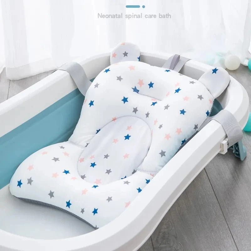 Portable Baby Bathtub Pad Adjustable Bath Tub Shower Cushion Newborn Support Seat Mat Foldable Baby Bath Seat Floating Water Pad