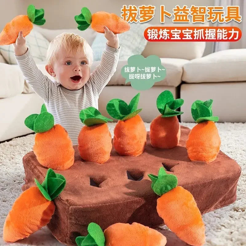 Baby Plush Pull Out Carrot Interaction Toys Cotton Montessori Radish Game Recognizing Educational Toys for Children 0-3y Gift